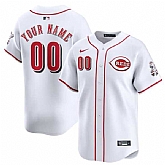 Men's Cincinnati Reds Active Player Custom White Home Limited Baseball Stitched Jersey,baseball caps,new era cap wholesale,wholesale hats